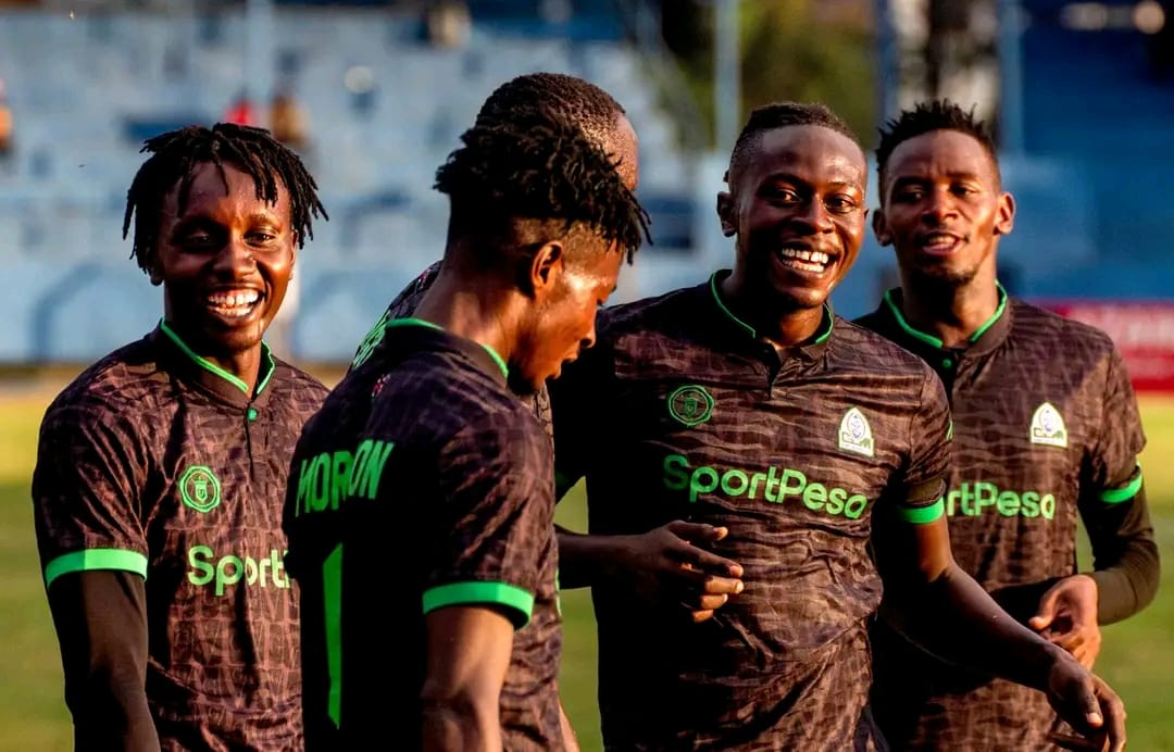 Gor Mahia players in a last action