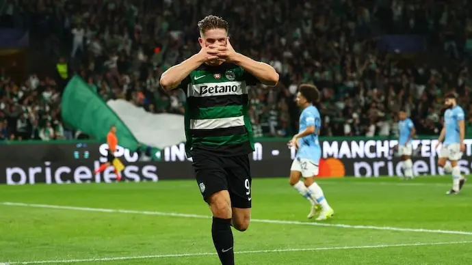 Gyokeres scored a fine hat-trick as Sporting thrashed City Courtesy Reuters
