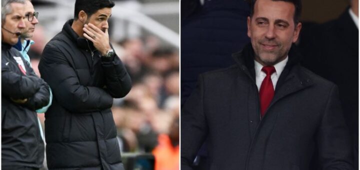 Mikel Arteta and Edu of Arsenal